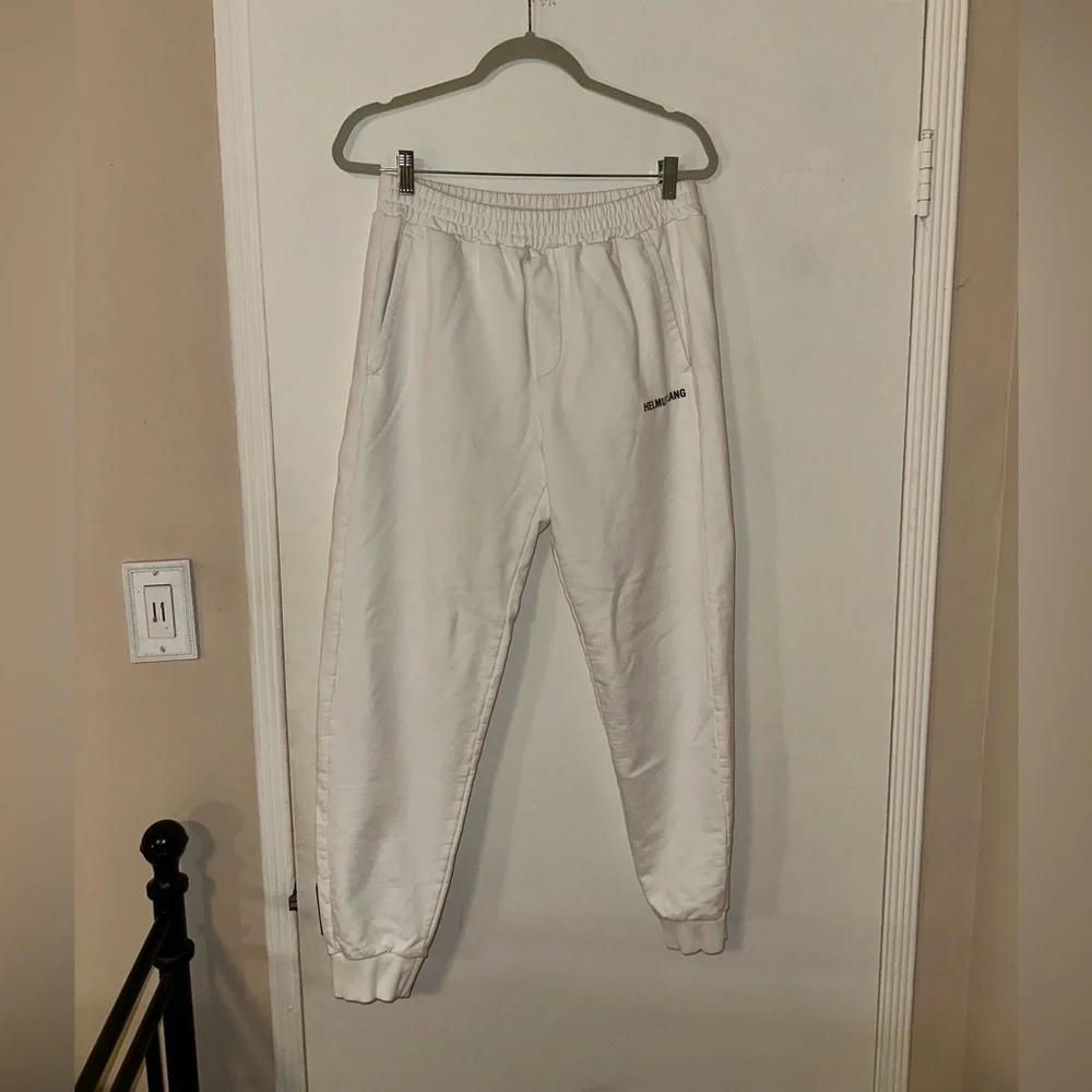 Helmut Lang White logo-print track pants for Men Size Medium - Picture 7 of 10